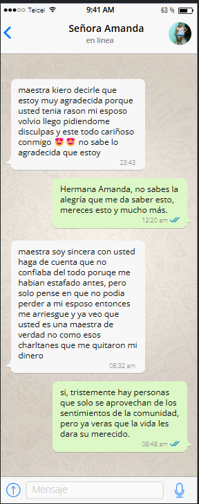 Testimonio de regreso de pareja exitoso
